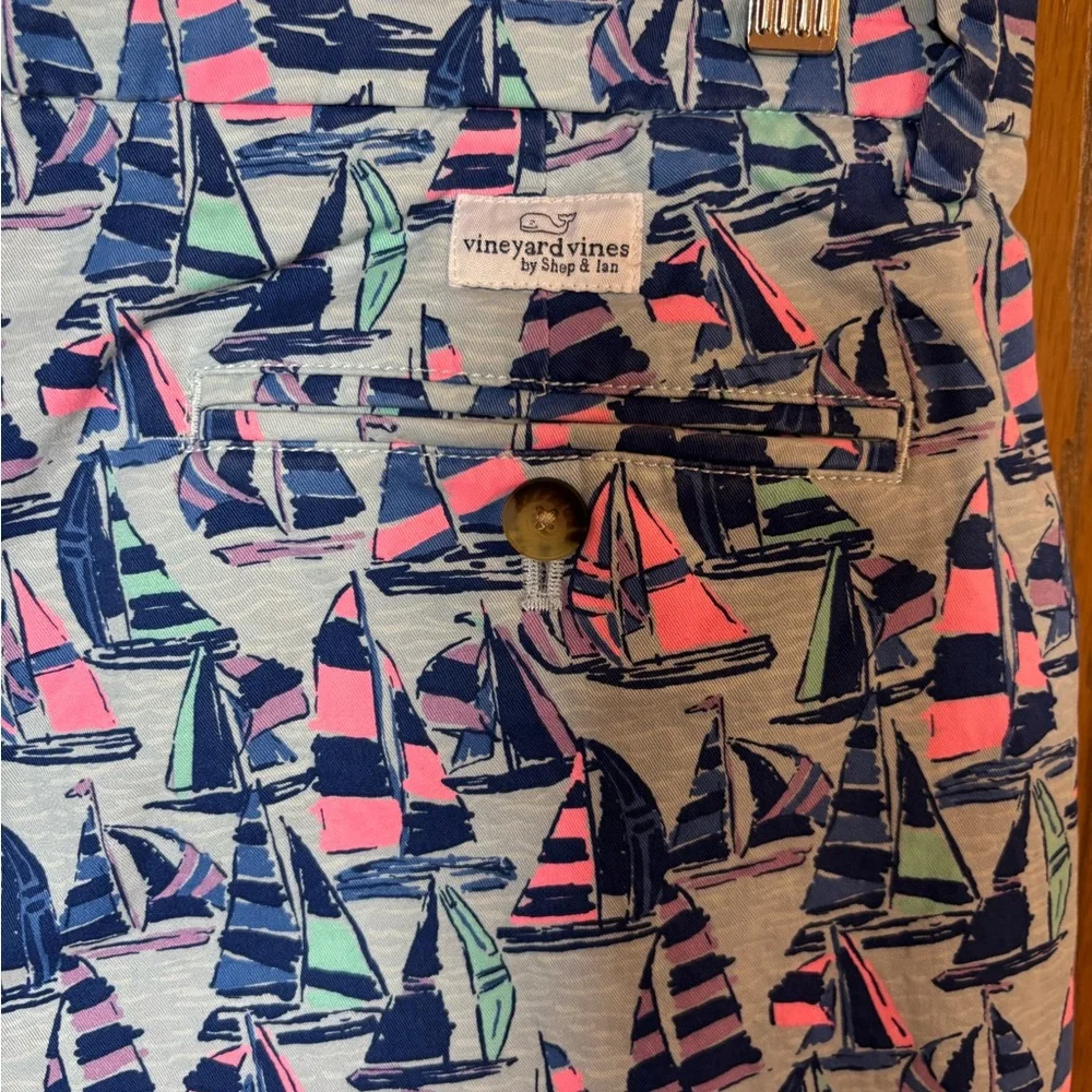 Vineyard Vines Men's Breaker Short - Sailboat Print - Vibrant and Colorful